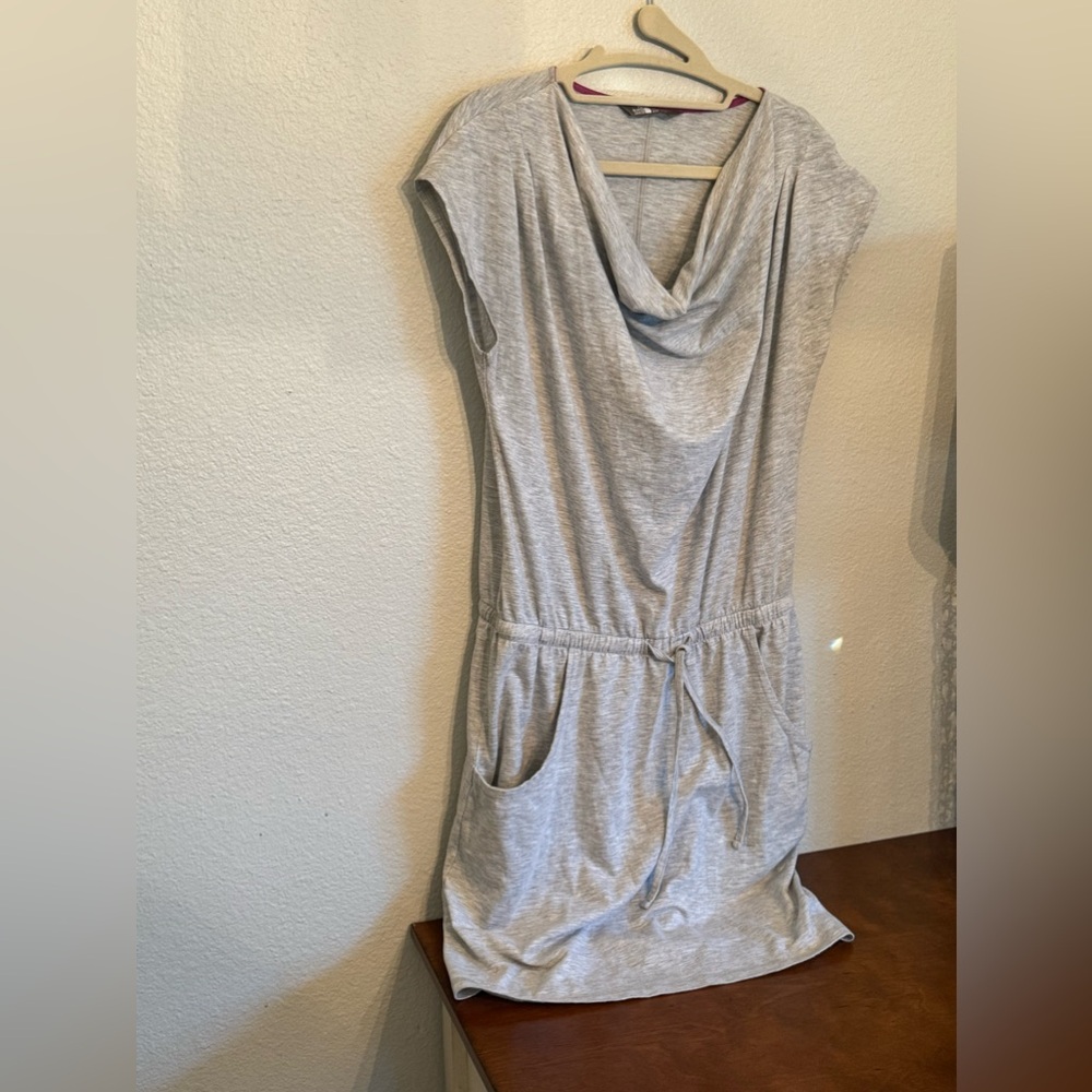 The North Face Dress Womens Small Gray Aurora Drawstring Waist Cowl Neck…